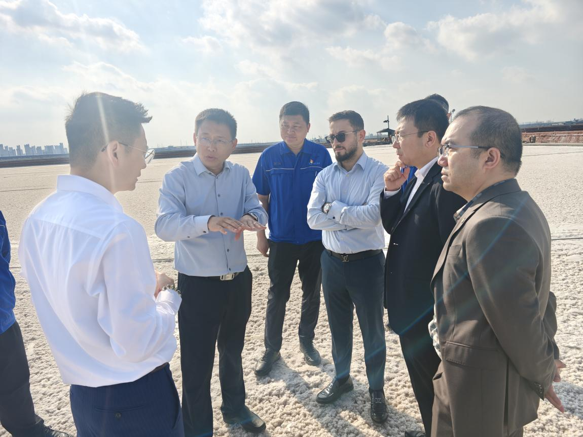 沙特水務(wù)局副局與光語(yǔ)生物公司負(fù)責(zé)人參觀漢沽鹽場(chǎng)